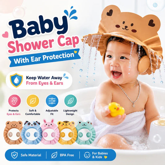 Baby Bath Shampoo Shield Cap – Eye & Ear Protection