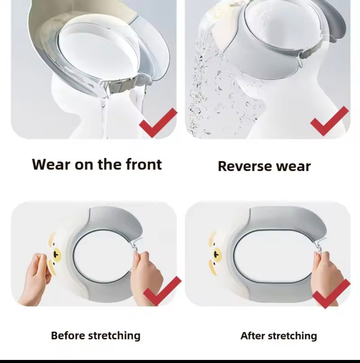 Baby Bath Shampoo Shield Cap – Eye & Ear Protection