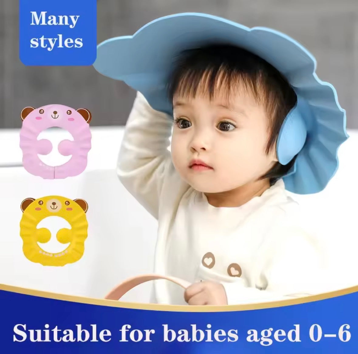 Baby Bath Shampoo Shield Cap – Eye & Ear Protection