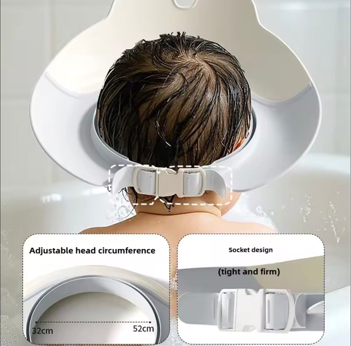 Baby Bath Shampoo Shield Cap – Eye & Ear Protection