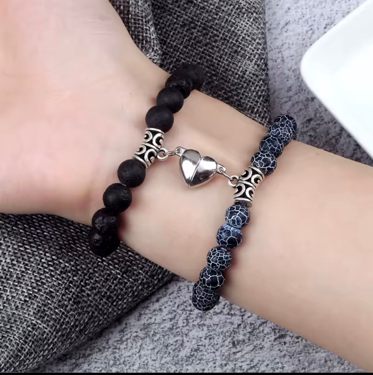2 Pcs Love magnet clasp bracelet Couple